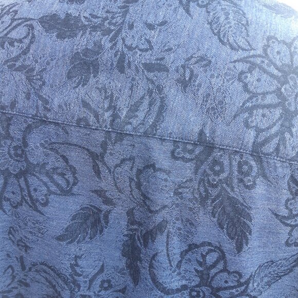 Bugatchi SZ M Classic Fit Tone on Tone Blue Woven Design Men's Button Up Shirt - Picture 8 of 12